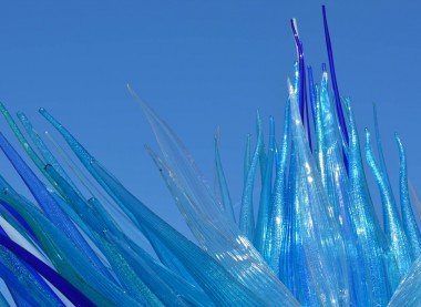 Blue glass sculpture