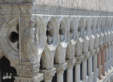 Detail of Doge's Palace in Venice