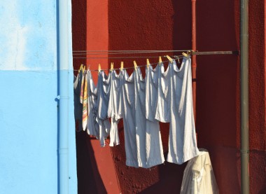 Washings hanging in Burano